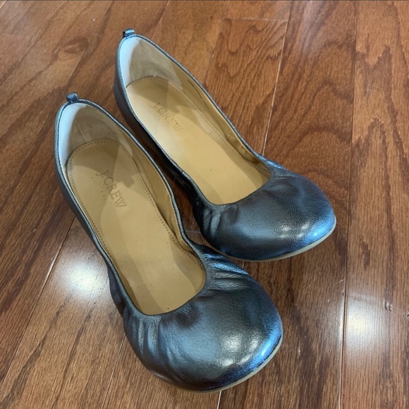 J. Crew Factory Shoes - J Crew Factory metallic leather ballet flats 10